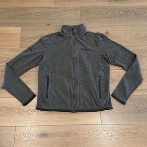 MARMOT Heathered Gray Polyester Fleece Full Zip Long Sleeve Jacket Size Medium‎